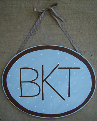 Oval Monogram Canvas...by Painted Jewels...click to enlarge