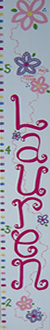 Flowers Curly Letters Growth Chart ... click for more images and ordering information