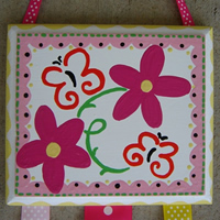 The Bright and Happy Flower and Butterfly Pink Scallop...click to enlarge