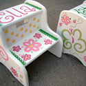 Flowers & Butterflies Theme Stepstools from Painted Jewels ... click to enlarge