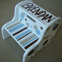 Polka Dot Stripe Themed Stepstools from Painted Jewels ... click to enlarge