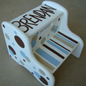 Polka Dot Stripe Themed Stepstools from Painted Jewels ... click to enlarge